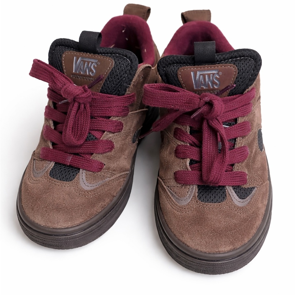 Vans Skate Shoes Brown Burgundy Suede Lace Up Mens 6